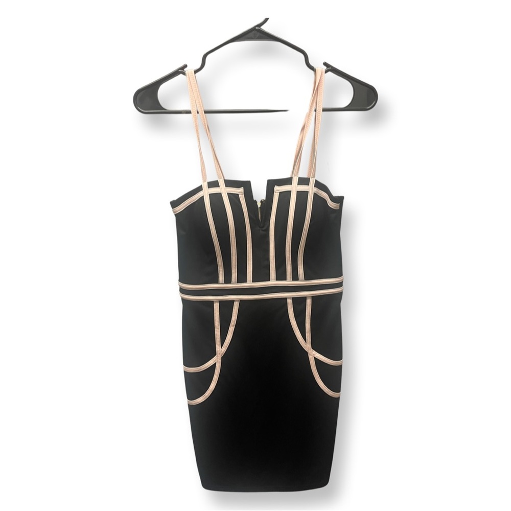 Black and Cream Mini Dress